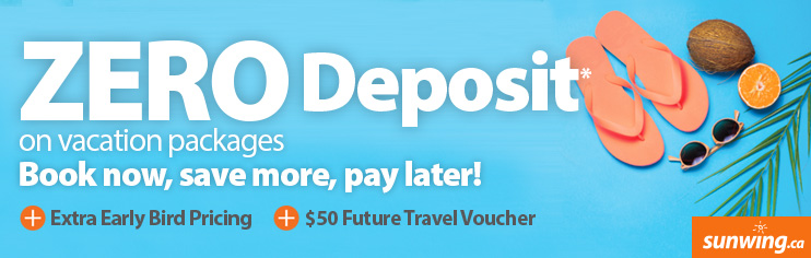 Zero Deposit and $50 Future Travel Voucher